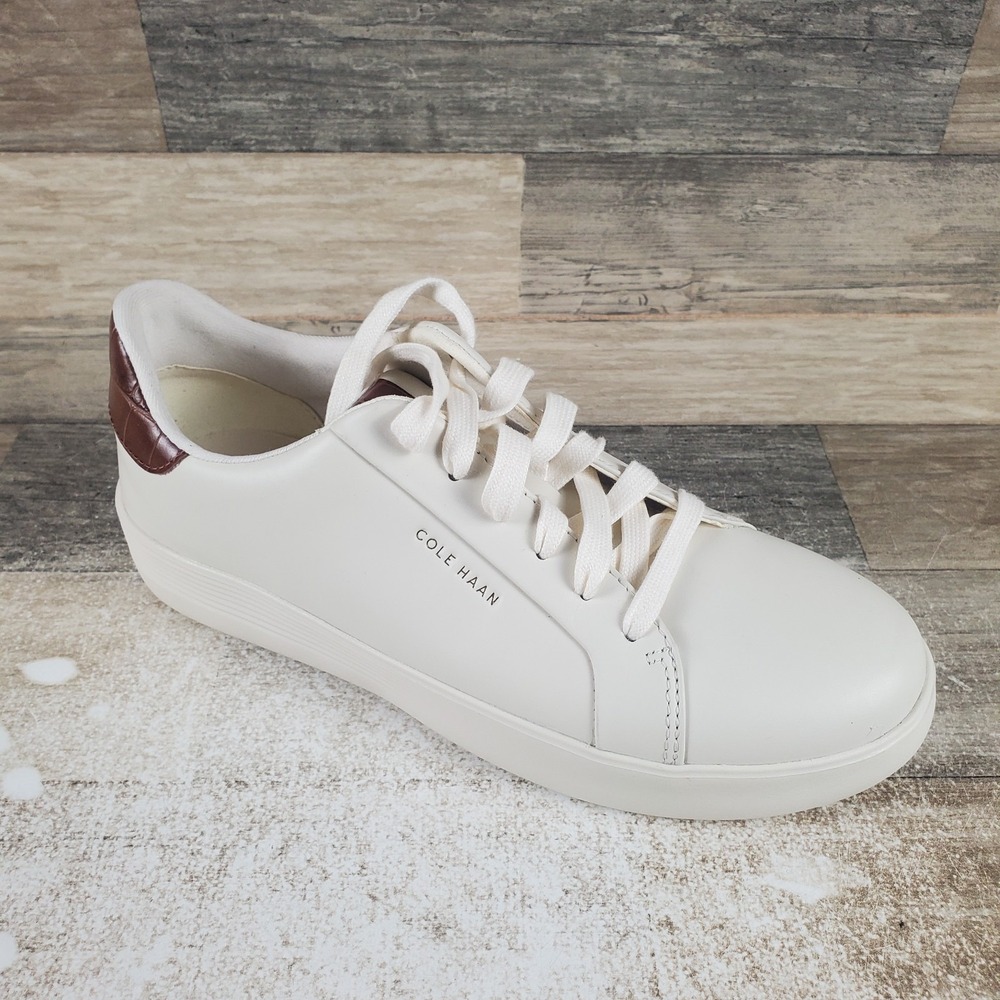 Cole Haan Grand Crosscourt Joy Womens Shoes Sz 8 B White Leather Slip On Sneaker